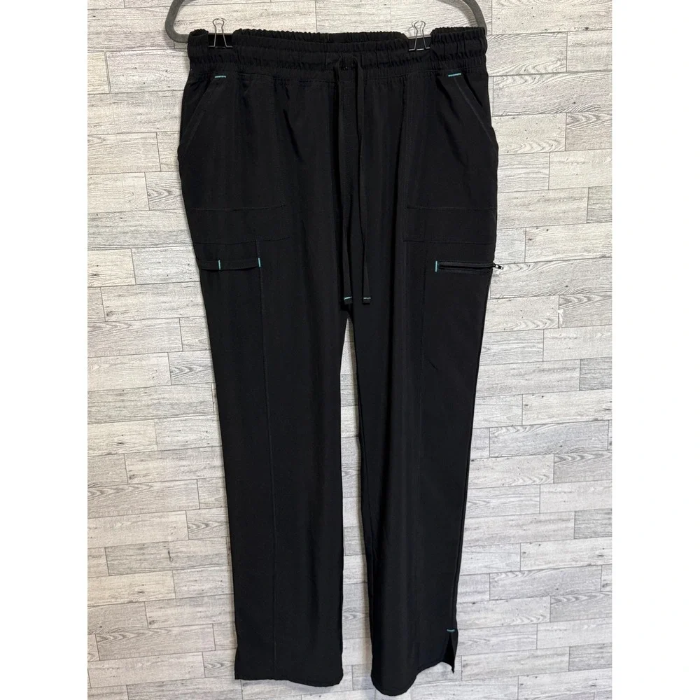 ScrubStar Womens Black Performance Scrub Pants Large SSL09841B Elastic Waist